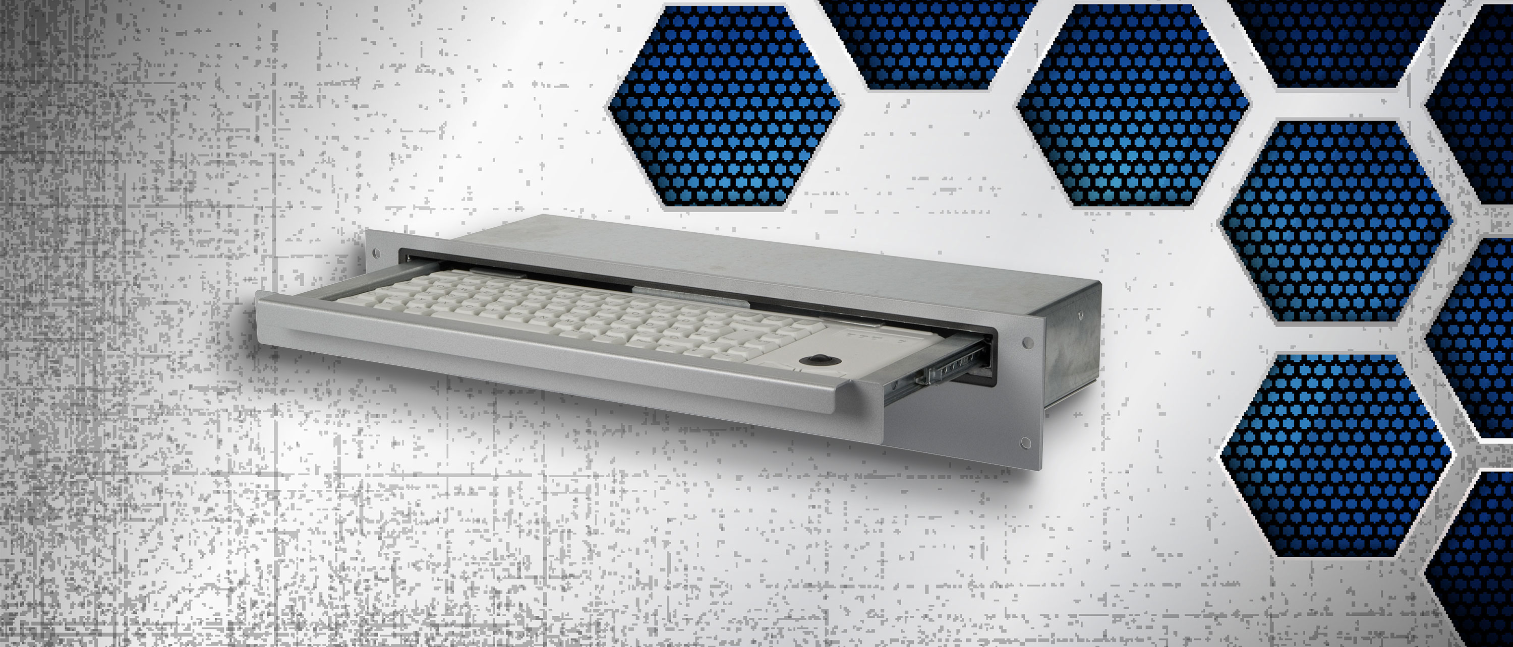 Industrie-Tastaturschublade 19" 1 HE - GK 1x55-K